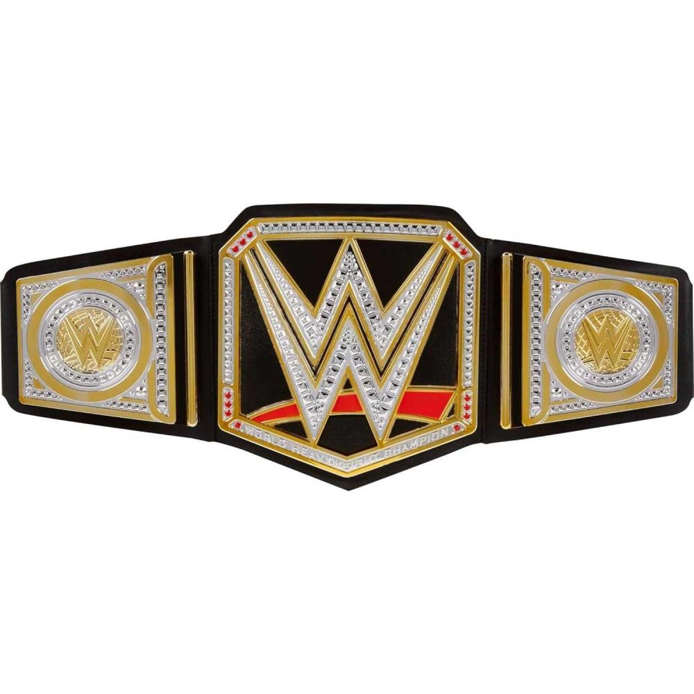 imageMattel WWE Championship Title World Heavyweight Championship RolePlay amp Costume Piece LeatherLike Belt 3 Feet with OneTime AdjustmentChampionship