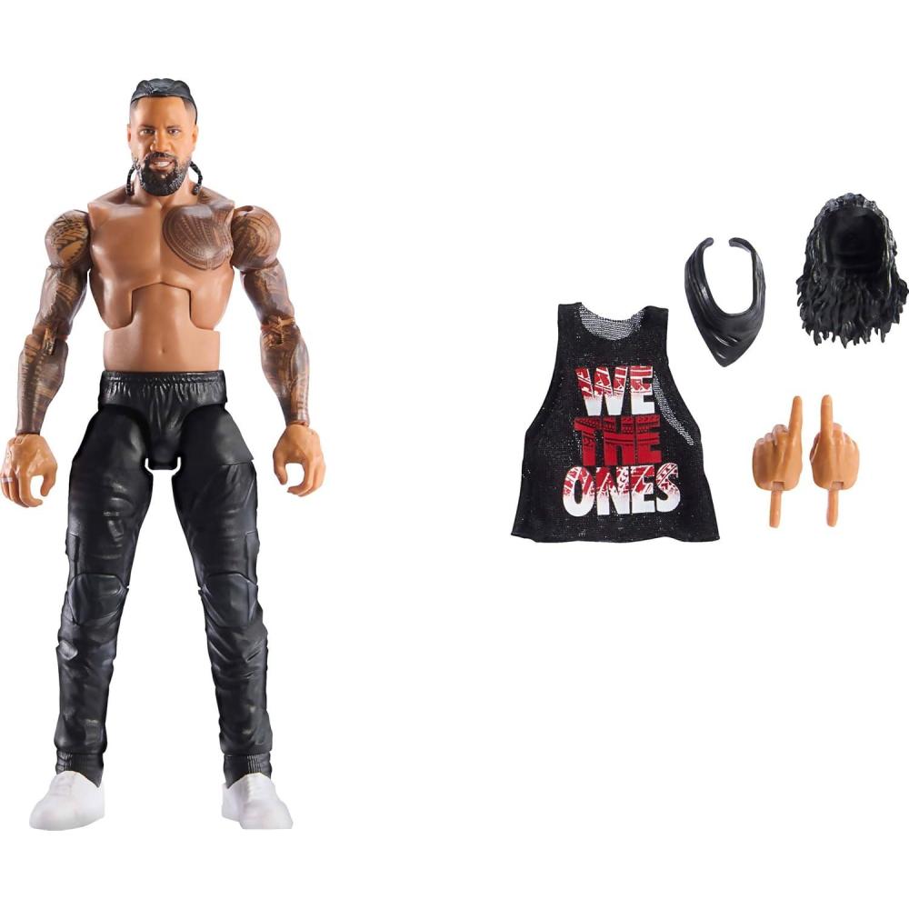 imageMattel WWE Elite Action Figure amp Accessories Series 114 6inch Collectible Jimmy USO with 25 Articulation Points amp Swappable Hands