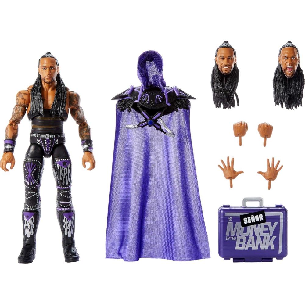 imageMattel WWE Ultimate Edition Action Figure amp Accessories 6inch The Rock Collectible Set Swappable Heads amp Hands 30 Articulation PointsDamian Priest
