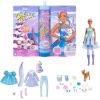 imageBarbie Color Reveal Advent Calendar 1 Color Reveal Doll amp 3 Pets Clothes Accessories amp 2 Hair Extensions 25 Surprises for Kids