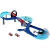 imageMattel Disney and Pixar Cars Playset with 2 Toy Cars Lightning McQueen amp Francesco Bernoulli GRC Jumping Raceway Track Set with KidPowered BoosterPlayset