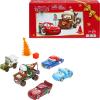 imageMattel Disney and Pixar Cars Toy Multipack Set of 5 WinterThemed Vehicles Including a Holiday Hotshot Lightning McQueen amp 2 Plastic Accessories Amazon Exclusive