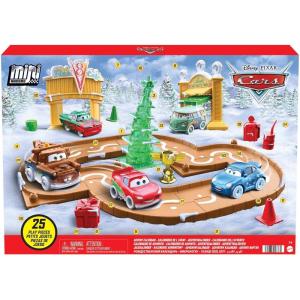 Mattel Disney Pixar Cars Mini Racers Advent Calendar, 25 Surprises Include 4 Mini Toy Cars & Reconfigurable Playset(2022)