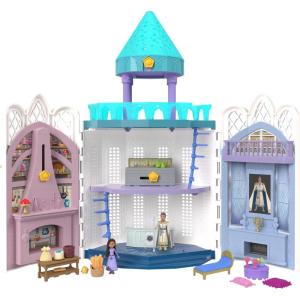 Mattel Disney Wish Toys, Rosas Castle Dollhouse Playset with 2 Posable Mini Dolls, Star Figure, 20 Accessories, Light-Up Projection Dome & More(Rosas Castle)