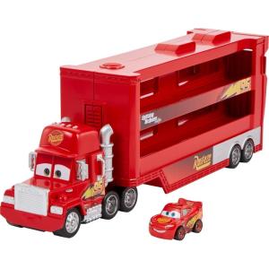 Mattel Disney and Pixar Cars Mack Hauler, 13-inch Toy Transporter Truck with Ramp & Carry Storage for 12 Vehicles, Gift for Kids Ages 4 Years Old & Up(Mini-Cars Hauler)
