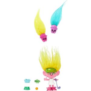 Mattel DreamWorks Trolls Band Together Hair Pops Small Doll, Viva with Removable Clothes & 3 Surprise Accessories(Viva)