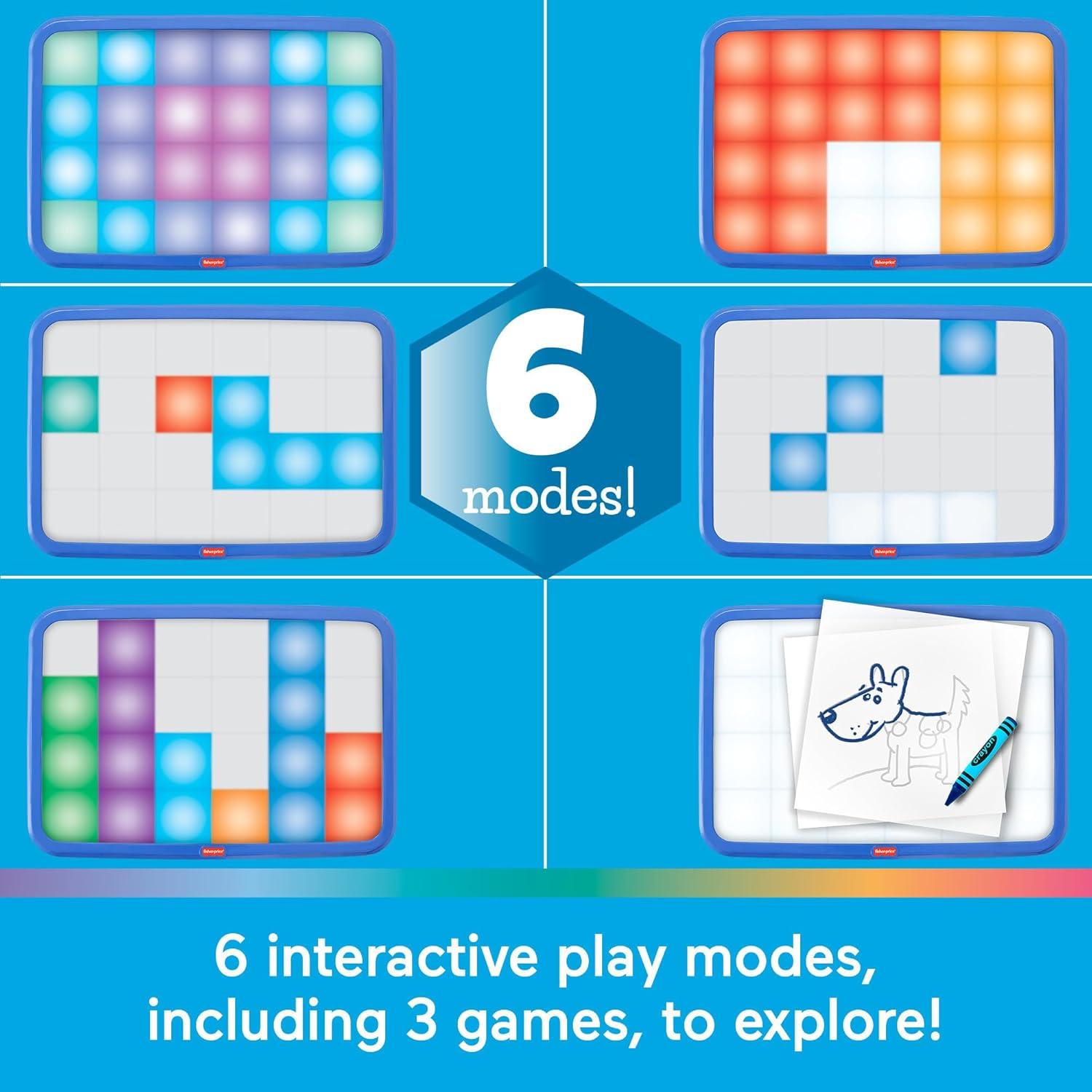 imageFisherPrice Learning Toy Sensory Bright Light Station Activity Table with Games Music amp Sounds for Preschool Kids Ages 3 Years Amazon Exclusive