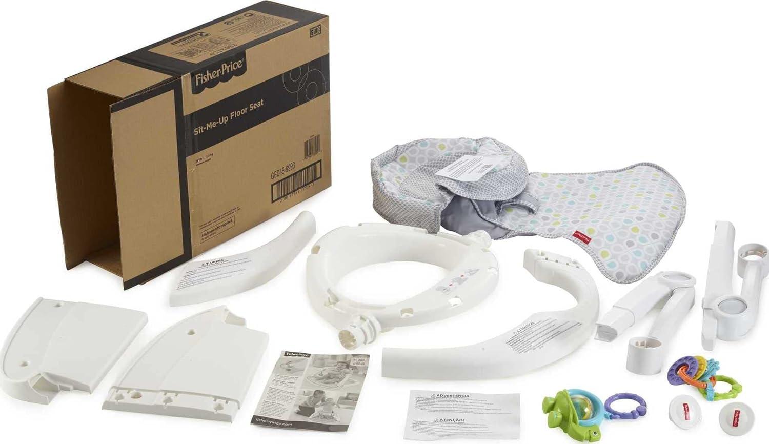 imageFisherPrice Portable Baby Chair SitMeUp Floor Seat With Developmental Toys amp Machine Washable Seat Pad Pacific Pebble1 Count