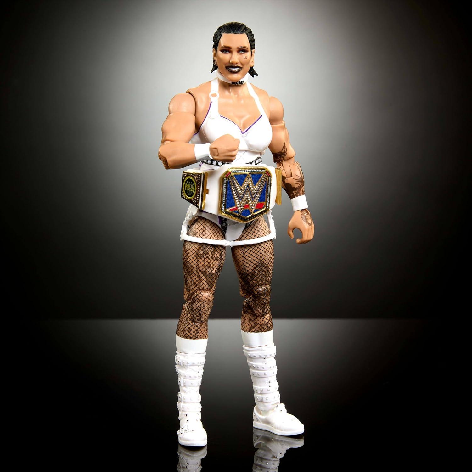 imageMattel WWE Elite Action Figure amp Accessories 6inch Collectible Tony DAngelo with 25 Articulation Points LifeLike Look amp Swappable HandsRhea Ripley
