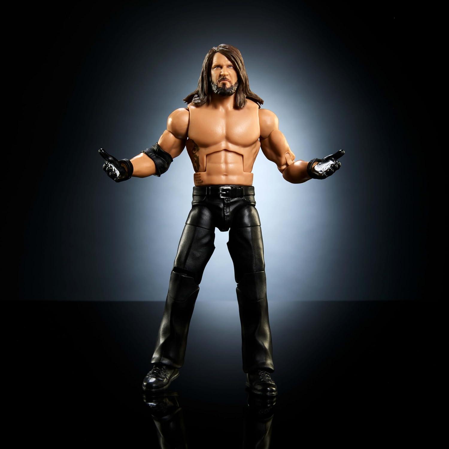 imageMattel WWE Elite Action Figure amp Accessories Series 116 6inch Collectible AJ Styles with 25 Articulation Points amp Swappable Hands