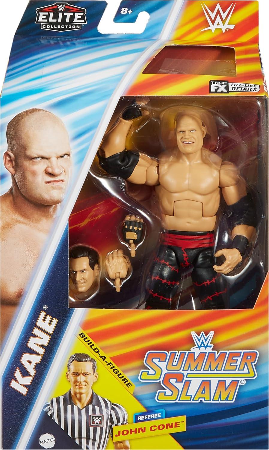 imageMattel WWE Elite Collection Action Figure SummerSlam Lex Luger Collectible with Accessory amp Referee BuildAFigure PartsKane