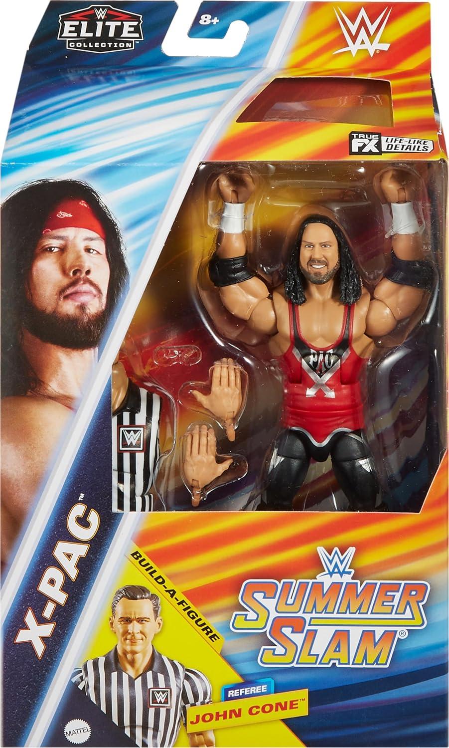 imageMattel WWE Elite Collection Action Figure SummerSlam Lex Luger Collectible with Accessory amp Referee BuildAFigure PartsXPac