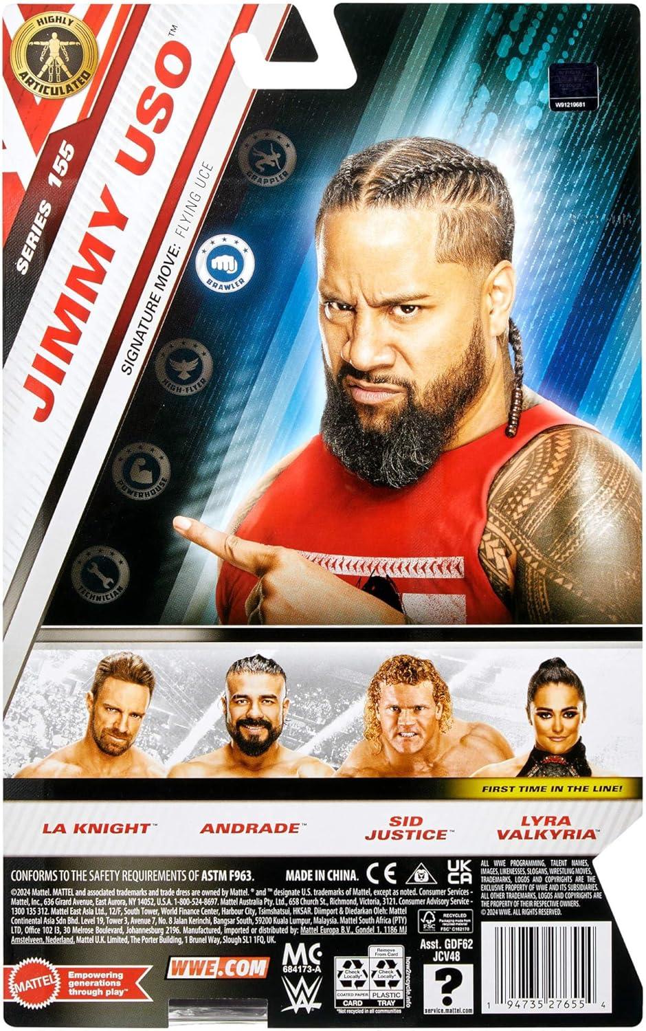 imageMattel WWE Jimmy USO Action Figure Main Event Series 155 6inch Collectible with 10 Articulation Points amp LifeLike Look
