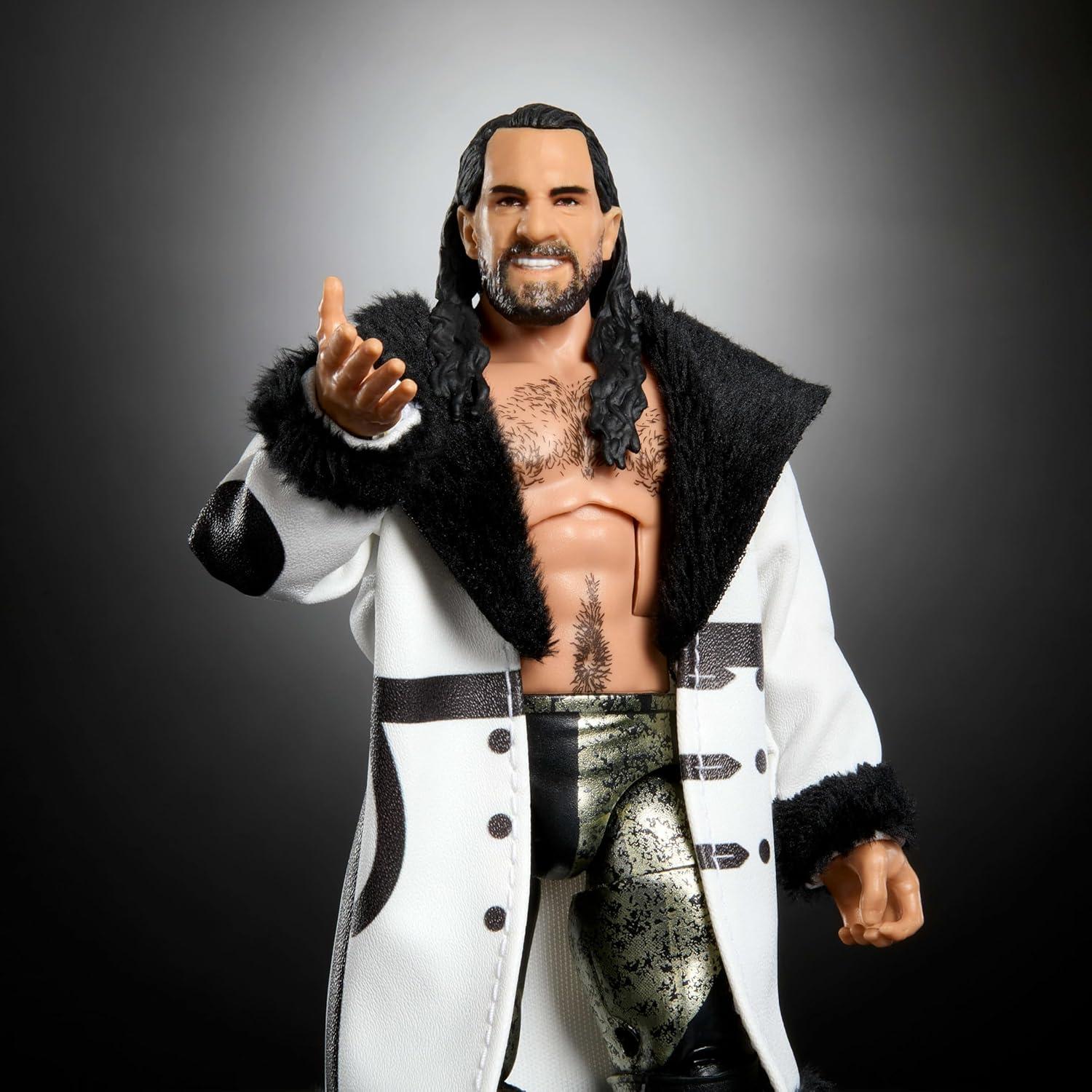 imageMattel WWE Top Picks Elite Action Figure amp Accessories Set Seth Freakin Rollins 6inch Collectible with Swappable Hands Ring Gear amp 25 Articulation Points