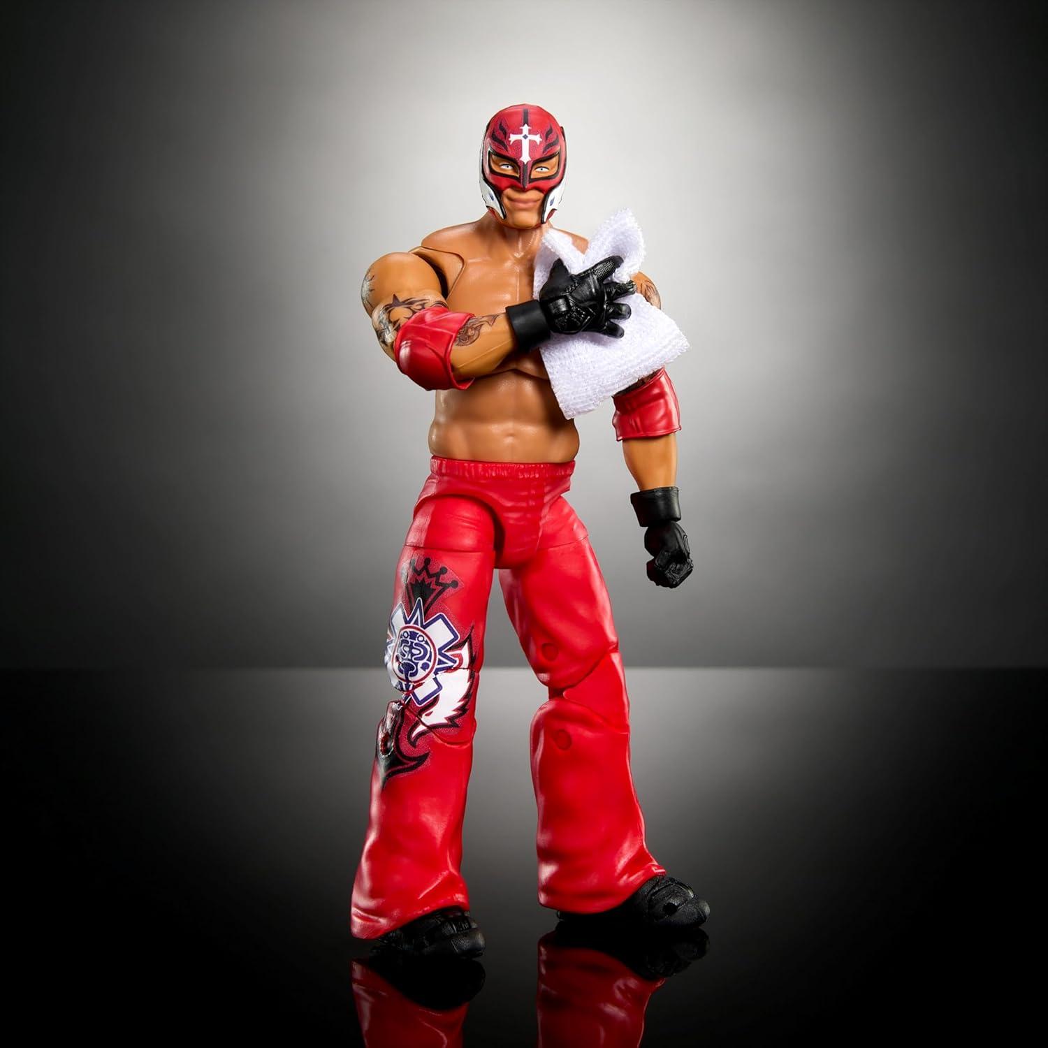 imageMattel WWE Ultimate Edition Action Figure Rey Mysterio Fan TakeOver Collectible with Interchangeable Accessories Extra Heads amp Swappable HandsRey Mysterio