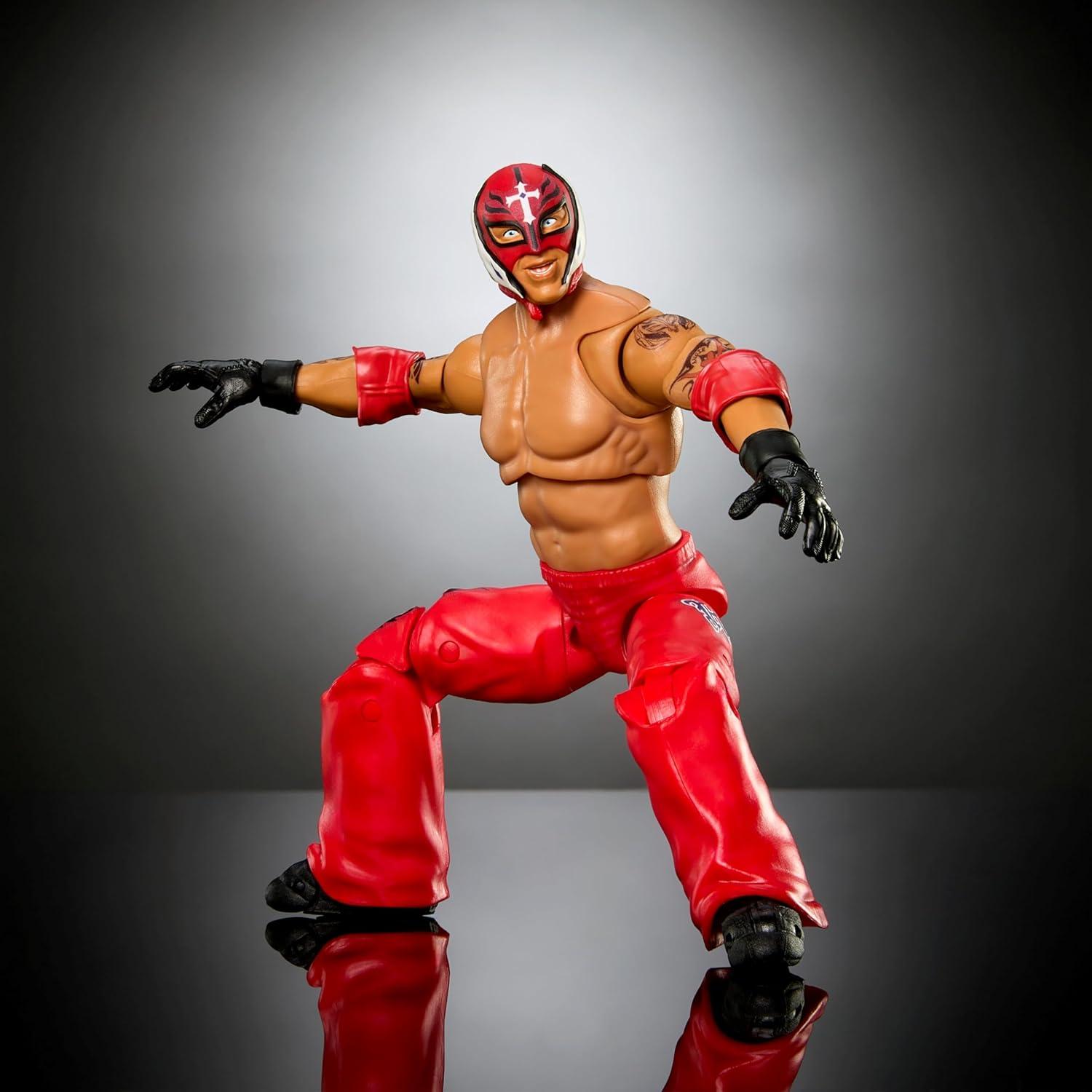 imageMattel WWE Ultimate Edition Action Figure Rey Mysterio Fan TakeOver Collectible with Interchangeable Accessories Extra Heads amp Swappable HandsRey Mysterio
