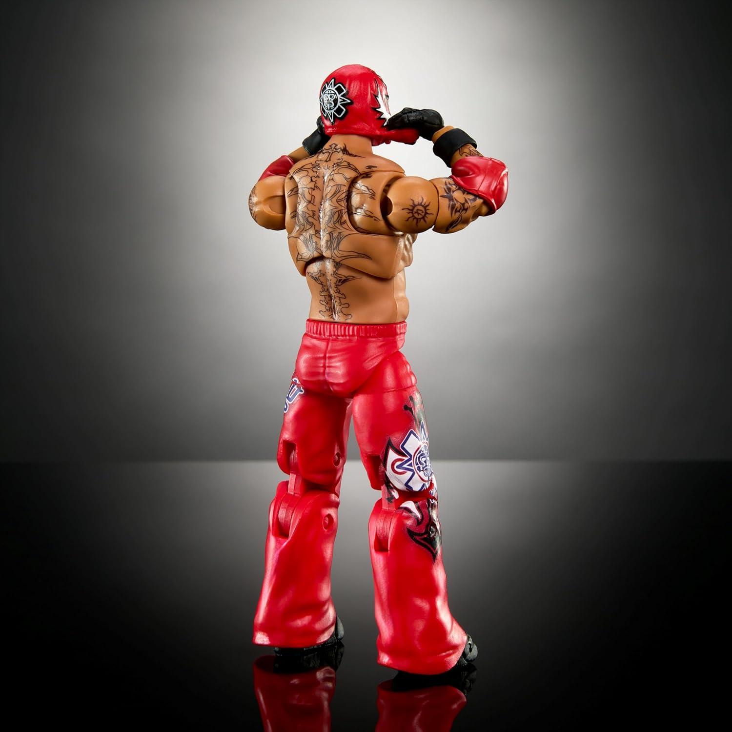 imageMattel WWE Ultimate Edition Action Figure Rey Mysterio Fan TakeOver Collectible with Interchangeable Accessories Extra Heads amp Swappable HandsRey Mysterio