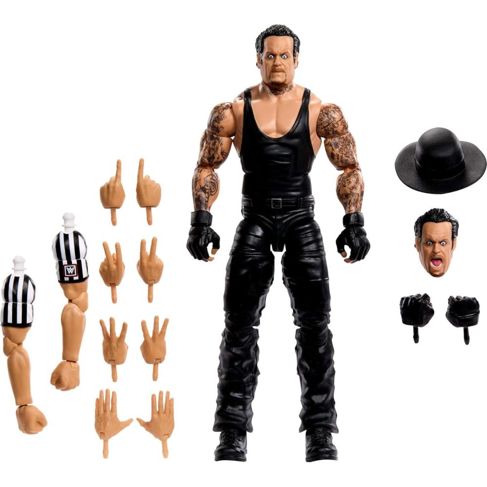 imageMattel WWE Elite Collection Action Figure SummerSlam Lex Luger Collectible with Accessory amp Referee BuildAFigure PartsUndertaker