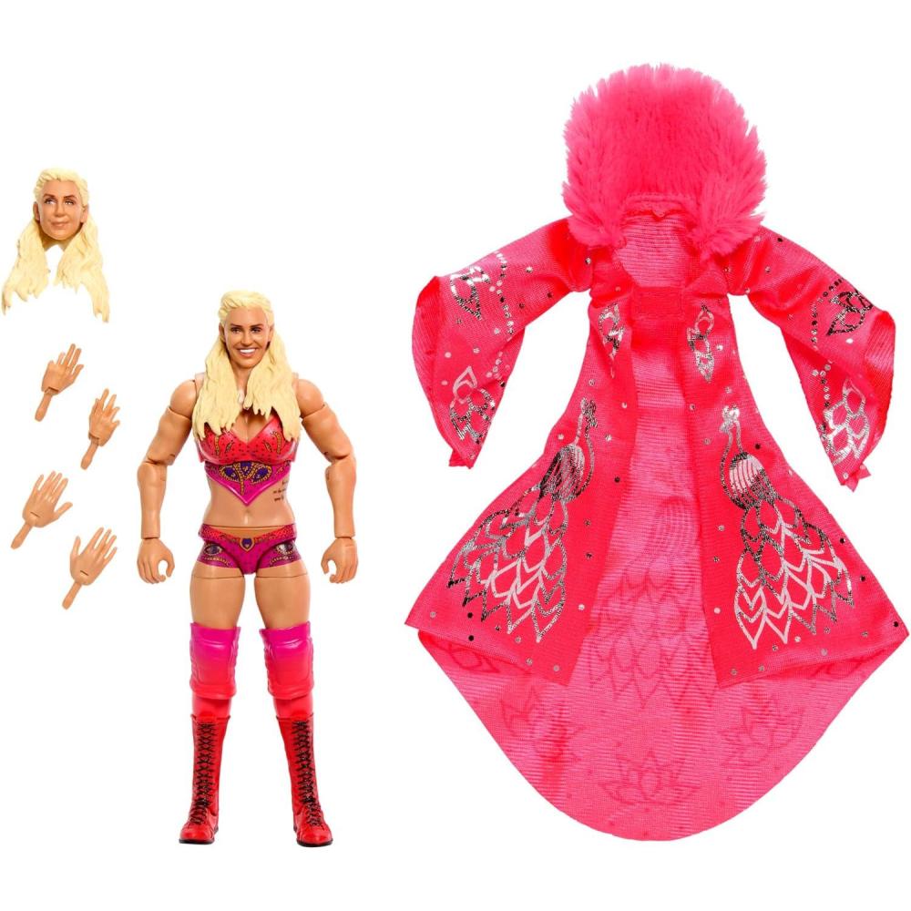 imageMattel WWE Ultimate Edition Action Figure amp Accessories Set Charlotte Flair 6inch Collectible with 30 Articulation Points Swappable Pieces amp Entrance Gear