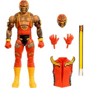 Mattel WWE Ultimate Edition Action Figure & Accessories, 6-inch Rey Mysterio Collectible Set with Swappable Heads & Hands, 30 Articulation Points