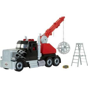 Mattel WWE Vehicle Playset, Wrekkin’ Rampage Rig Truck with Breakaway Wrekkin Ball, WWE Championship & Accessories for 6-inch Action Figures