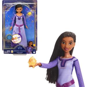 Mattel Disney Wish Singing Asha of Rosas Fashion Doll & Star Figure, Posable with Removable Outfit, Sings “This Wish” in English