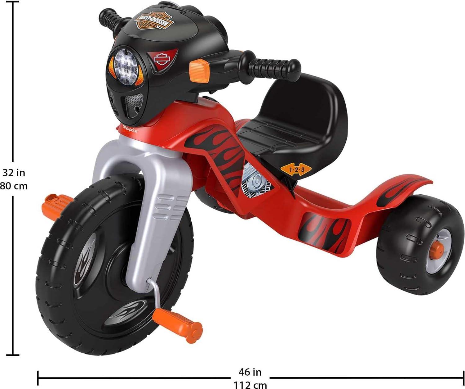 imageFisherPrice Toddler Tricycle HarleyDavidson Lights amp Sounds Trike Toy Bike with Adjustable Seat amp Storage for Outdoor Play Kids Ages 2 Years Amazon Exclusive