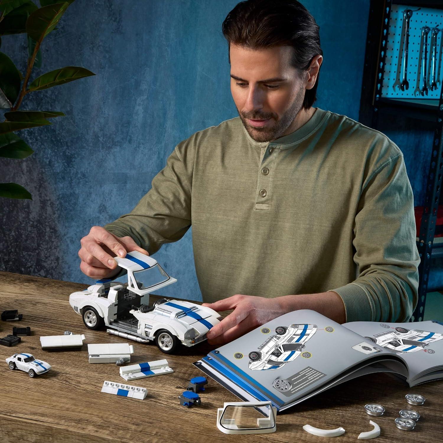 imageMattel Brick Shop Hot Wheels Elite Series Building Set Corvette Grand Sport with 918 Pieces Realistic Details and Custom Decals Adult Collectors and Kids Ages 10