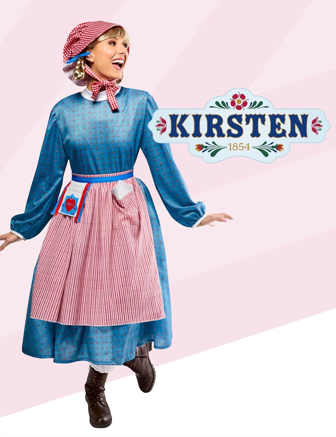 imageRubies American Girl Womens Kirsten Larson Costume Dress and Bonnet Set