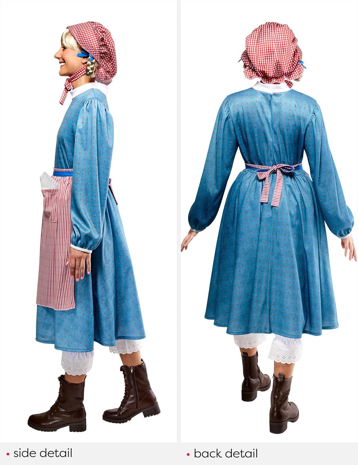 imageRubies American Girl Womens Kirsten Larson Costume Dress and Bonnet Set
