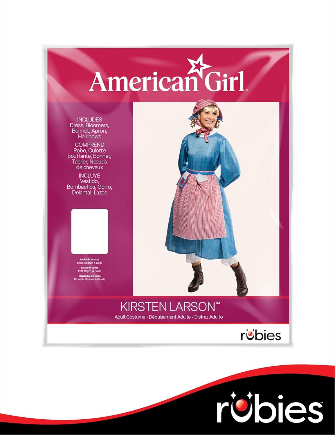 imageRubies American Girl Womens Kirsten Larson Costume Dress and Bonnet Set