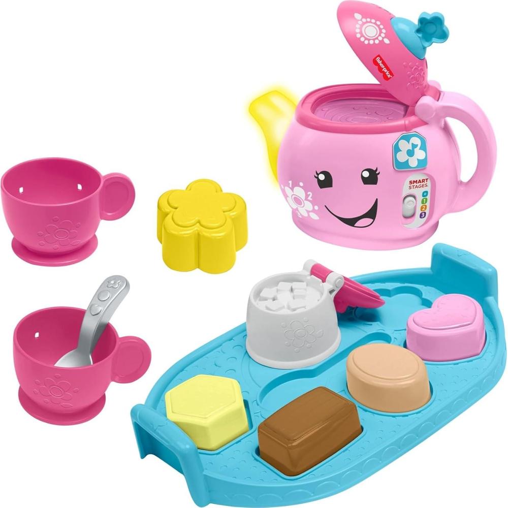imageFisherPrice Toddler Toy Laugh amp Learn Sweet Manners Tea Set with Music amp Lights for Educational Pretend Play Kids Ages 18 Months