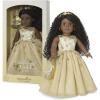 imageAmerican Girl 2025 Glimmering Gold Holiday Collector Doll with Brown Eyes Long Curly Black Hair Ages 8