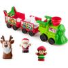 imageFisherPrice Little People Toddler Toy Musical Christmas Train with Santa Elf amp Reindeer Figures for Pretend Play Kids Ages 1 Years