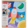 imageFisherPrice Wood Preschool Toy Space Blocks Jigsaw Puzzle 42 Wooden Pieces for Stacking amp Sorting Play Kids Ages 3 Years