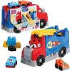 imageMEGA BLOKS First Builders Toddler Building Blocks Toy Set Build amp Race Rig with 19 Pieces 2 Race Cars and Storage Red Ages 1 Years