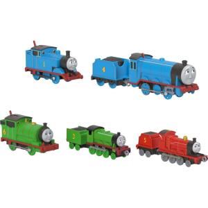 Thomas & Friends Toy Trains by Fisher-Price, 2 Large Die-Cast Engines & 3 Motorized Trains with Classic Characters, Includes Playmat (Amazon Exclusive)(5-Pack)