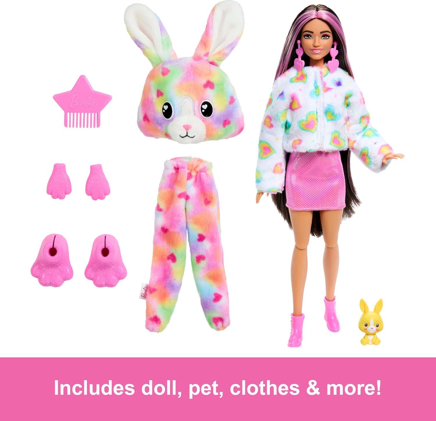 imageBarbie Cutie Reveal Doll amp Accessories Color Dream Series TieDyed Bunny Costume amp 10 Surprises Including Color ChangeTie Dyed Bunny