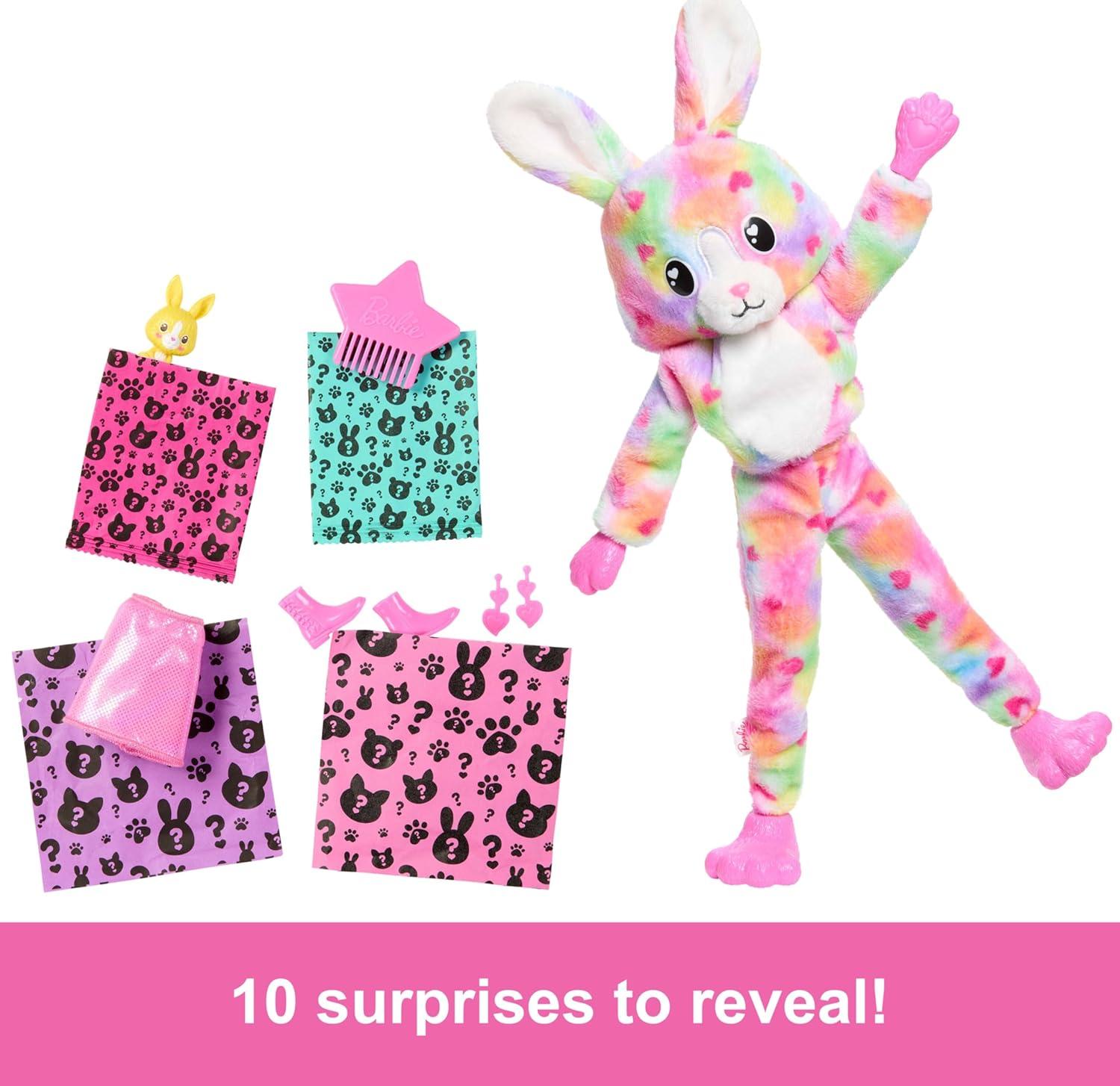imageBarbie Cutie Reveal Doll amp Accessories Color Dream Series TieDyed Bunny Costume amp 10 Surprises Including Color ChangeTie Dyed Bunny