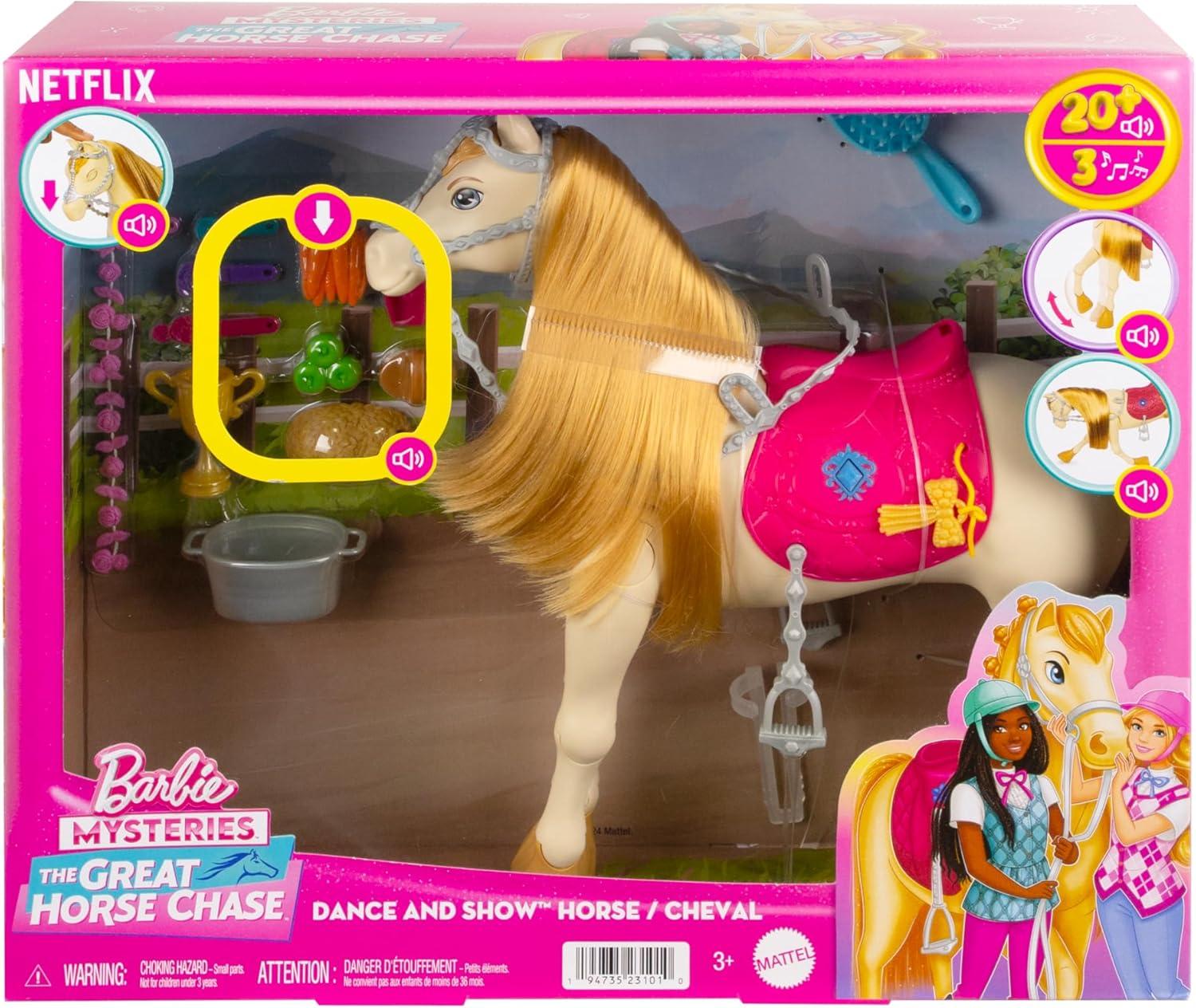 imageBarbie Horse with Sounds Music amp Accessories Inspired The Great Horse Chase Toy Moves Dances amp Blinks Eyes