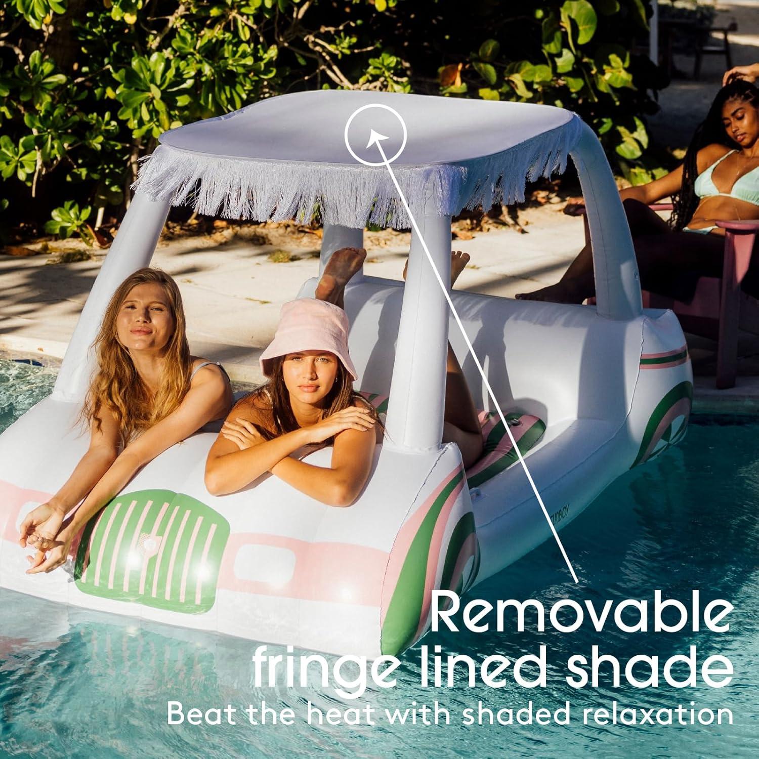 imageFUNBOY amp Malibu Barbie Luxury Inflatable Golf Cart Summer Pool Float Land or Water Inflatable with Cup HolderGolf Cart