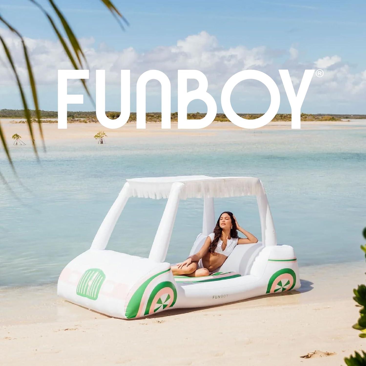 imageFUNBOY amp Malibu Barbie Luxury Inflatable Golf Cart Summer Pool Float Land or Water Inflatable with Cup HolderGolf Cart