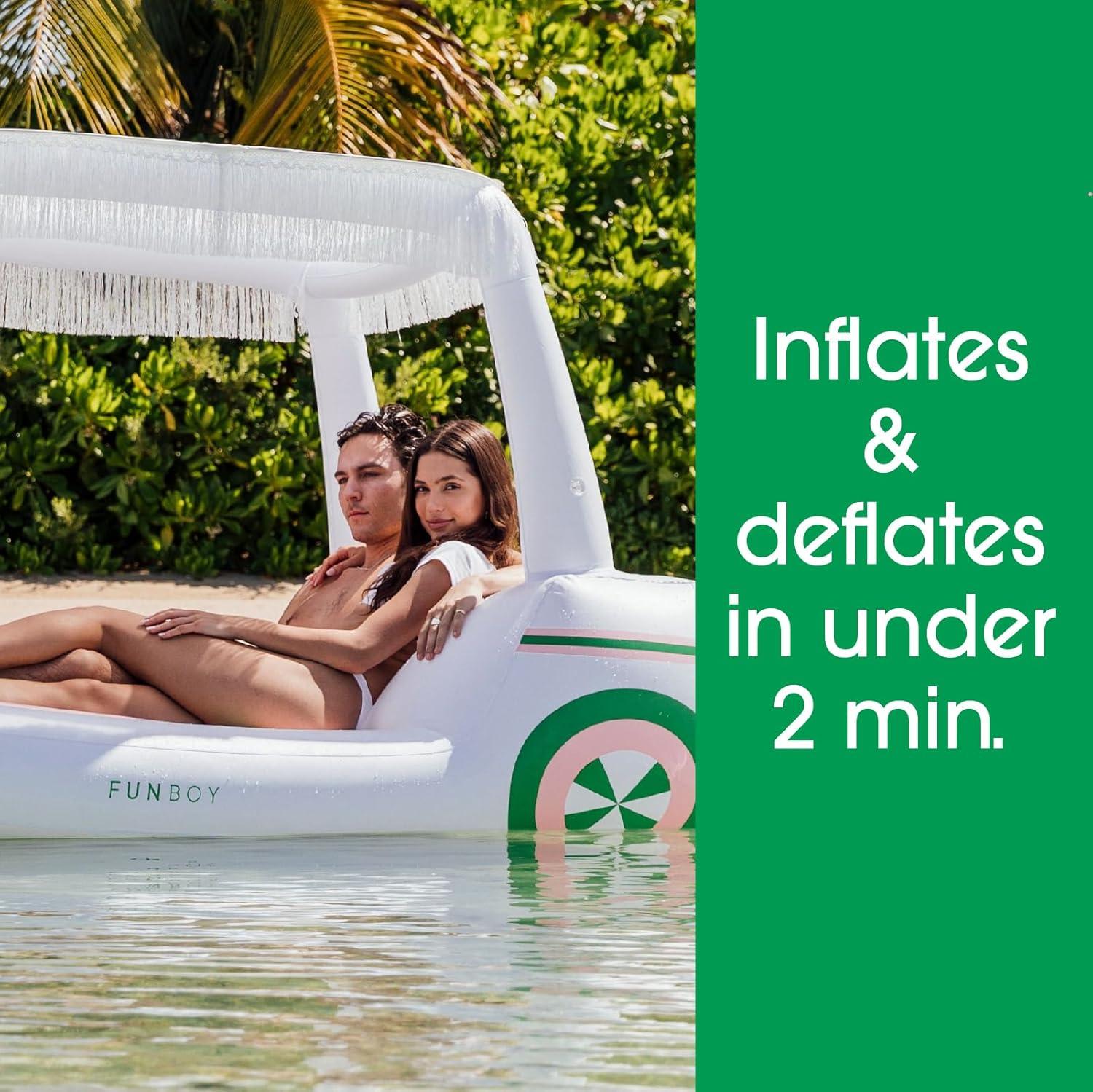 imageFUNBOY amp Malibu Barbie Luxury Inflatable Golf Cart Summer Pool Float Land or Water Inflatable with Cup HolderGolf Cart