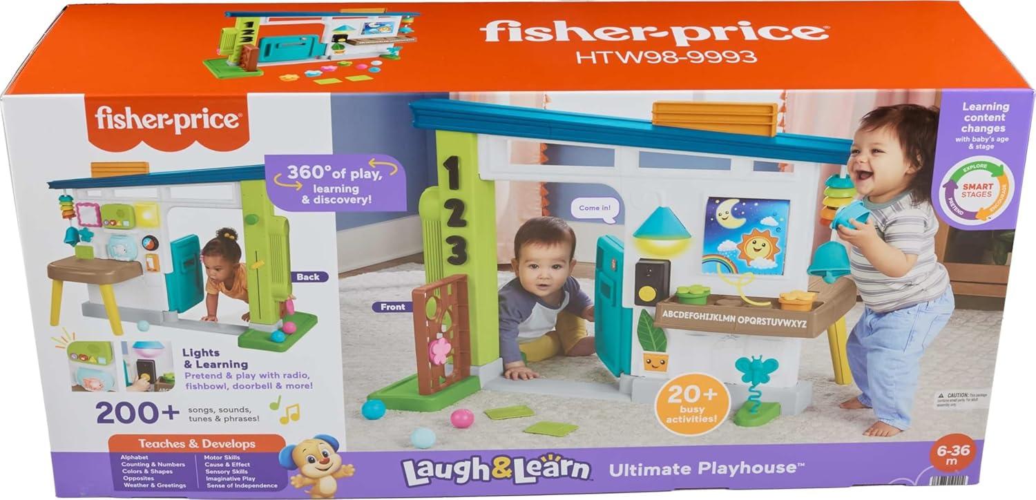 imageFisherPrice Baby Learning Toy Laugh amp Learn Ultimate Playhouse with Smart Stages amp 9 Pretend Play Accessories Infants amp Toddlers Ages 6 Months