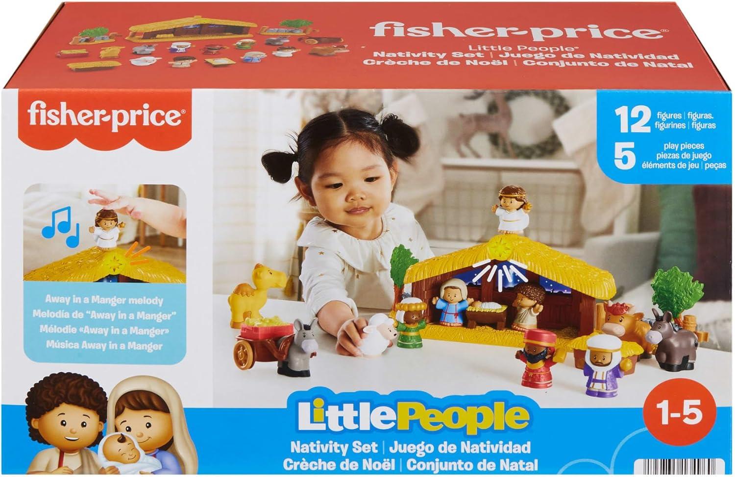 imageFisherPrice Little People Toddler Toy Nativity Set with Music Lights amp 18 Pieces for Christmas Pretend Play Kids Ages 1 Years