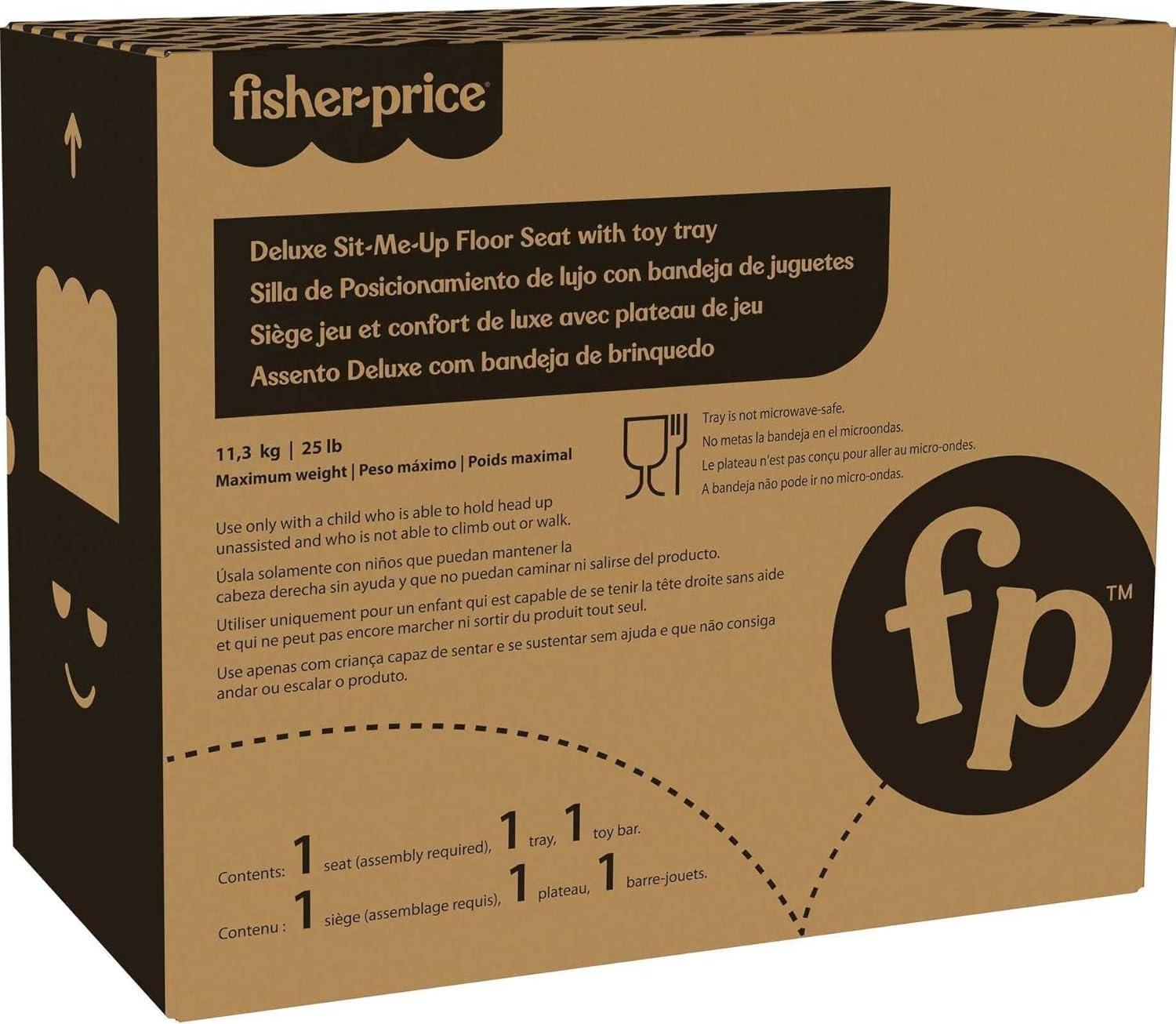 imageFisherPrice Portable Baby Chair Deluxe SitMeUp Floor Seat with Snack Tray Newborn Activity Toys amp Rainbow Sprinkles Washable Pad