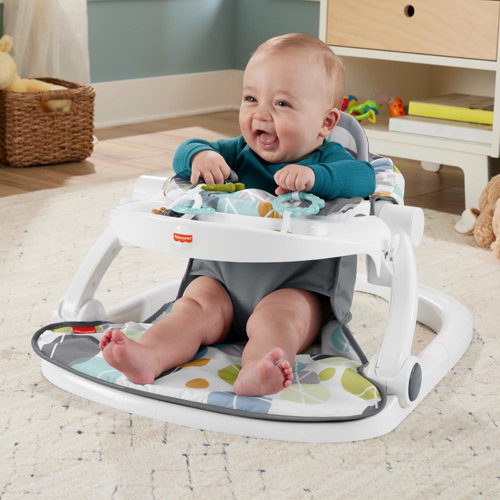 imageFisherPrice Portable Baby Chair SitMeUp Floor Seat with Snack Tray Newborn Sensory Activity Toys amp Plush Cute Sloth Washable Pad2717 x 2087 x 122 Inch