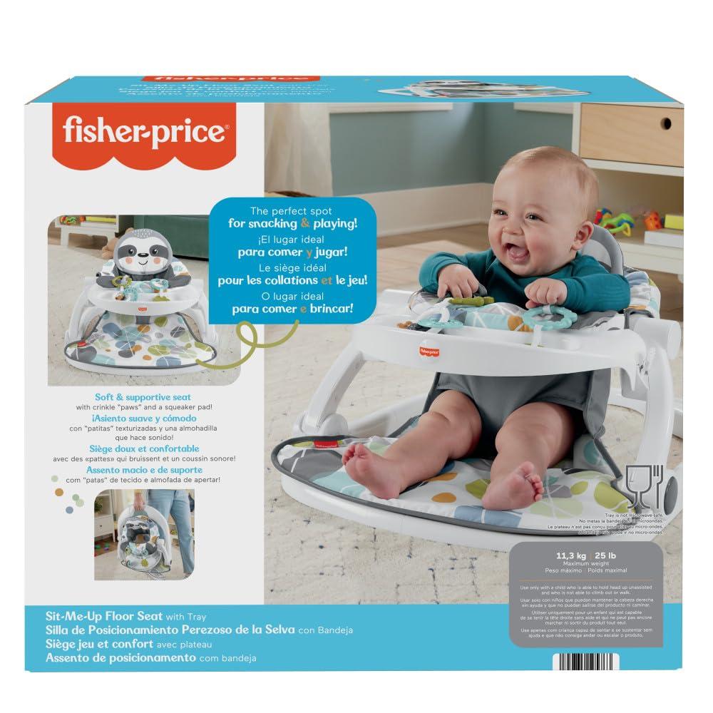 imageFisherPrice Portable Baby Chair SitMeUp Floor Seat with Snack Tray Newborn Sensory Activity Toys amp Plush Cute Sloth Washable Pad2717 x 2087 x 122 Inch