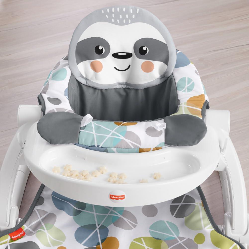 imageFisherPrice Portable Baby Chair SitMeUp Floor Seat with Snack Tray Newborn Sensory Activity Toys amp Plush Cute Sloth Washable Pad2717 x 2087 x 122 Inch
