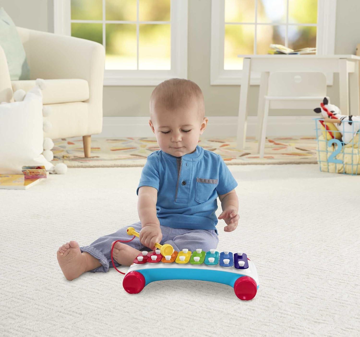imageFisherPrice Toddler Pull Toy Classic Xylophone Pretend Musical Instrument with Mallet for Preschool Kids Ages 18 MonthsSet